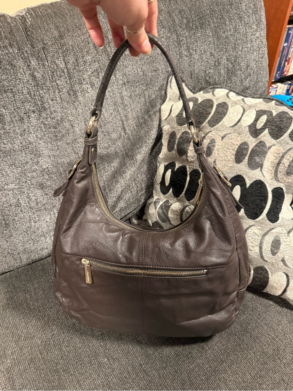 Classic Danier Brown Leather Hobo Bag - Elegant Everyday Carry